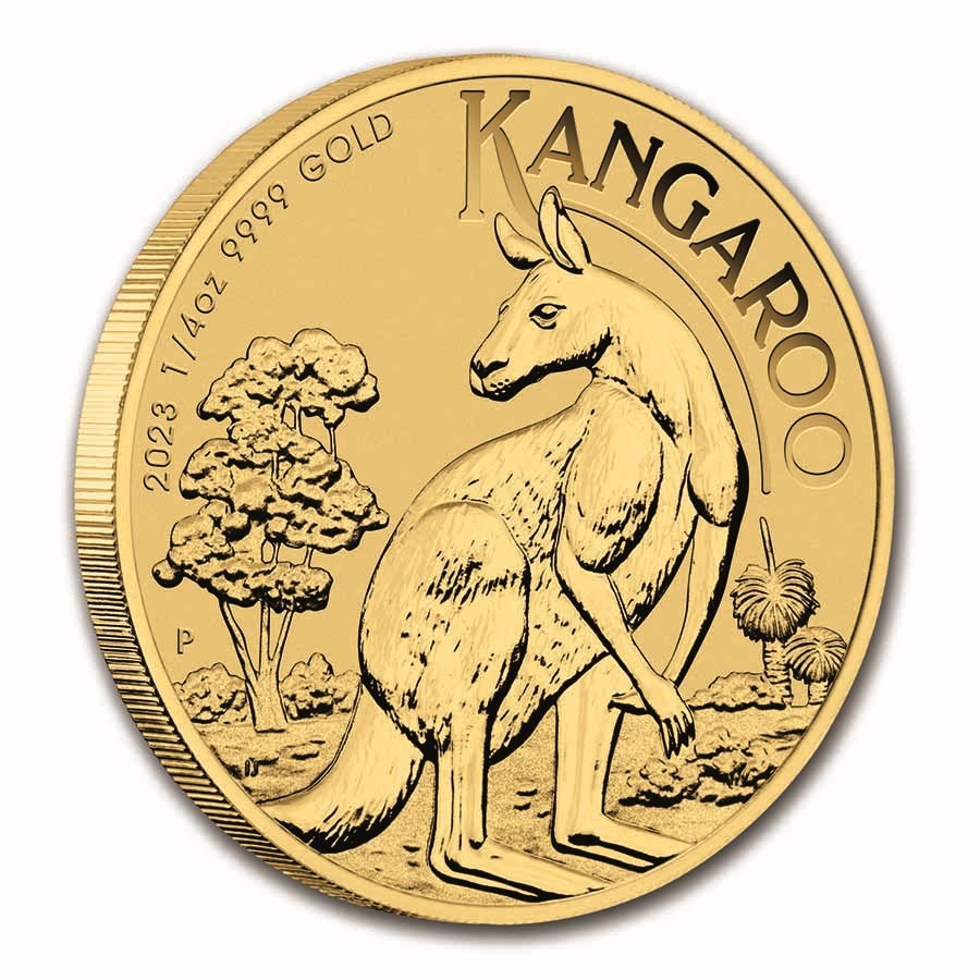 картинка 25 dollars. Australian Kangaroo, 2023. 1/4 oz gold – площадка coinbay.ae