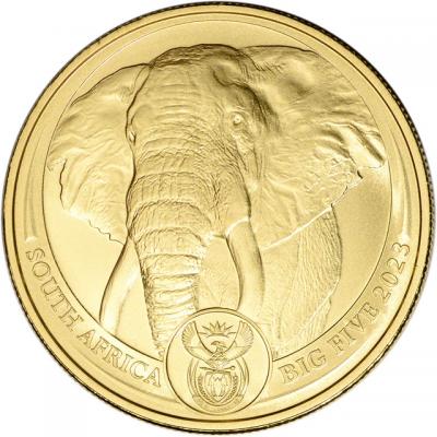 картинка 50 rand South Africa. Elephant, Big Five Series 1 oz gold – площадка coinbay.ae