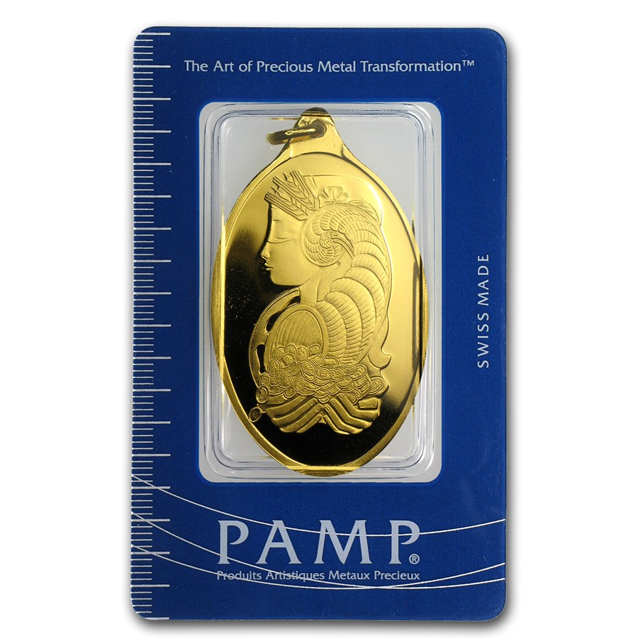 картинка 1 oz Gold Pendant - PAMP Suisse (Fortuna, Oval) – площадка coinbay.ae