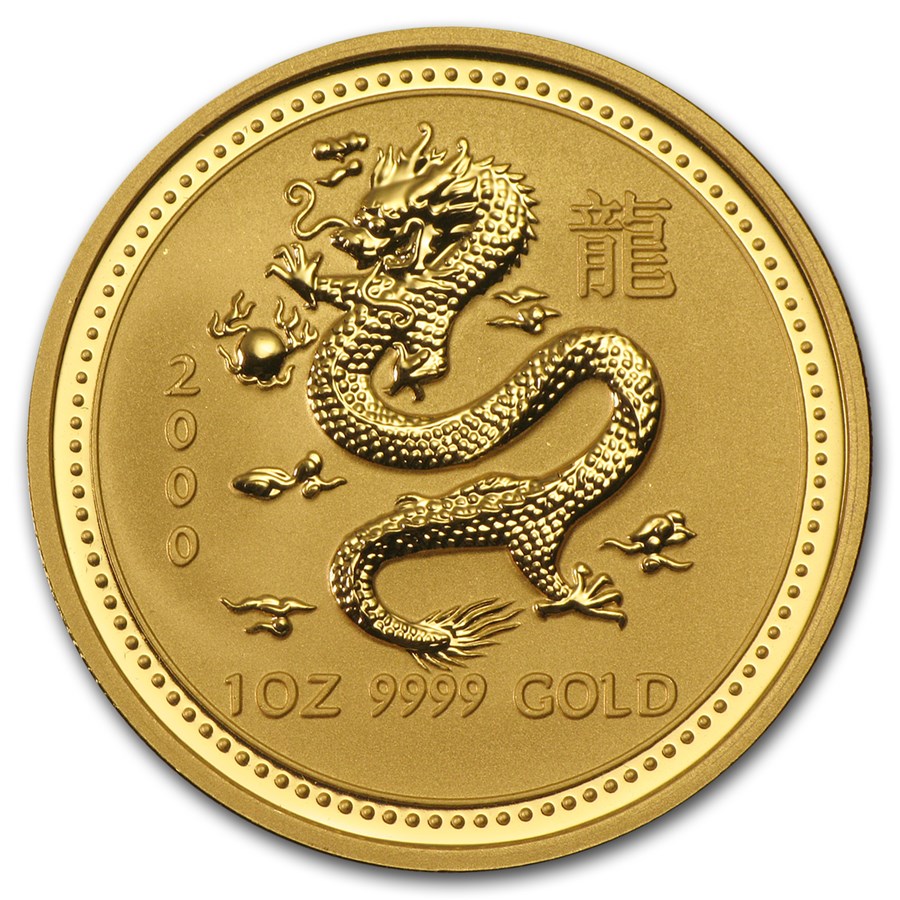картинка 100 dollars Australia Lunar Dragon 2000 year 1 oz gold – площадка coinbay.ae