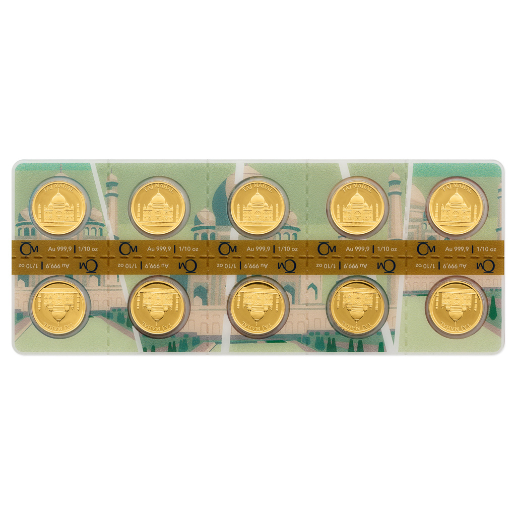 картинка 5 nzd New seven wonders of the world - Taj Mahal 10pcs 1/10 oz gold proof – площадка coinbay.ae