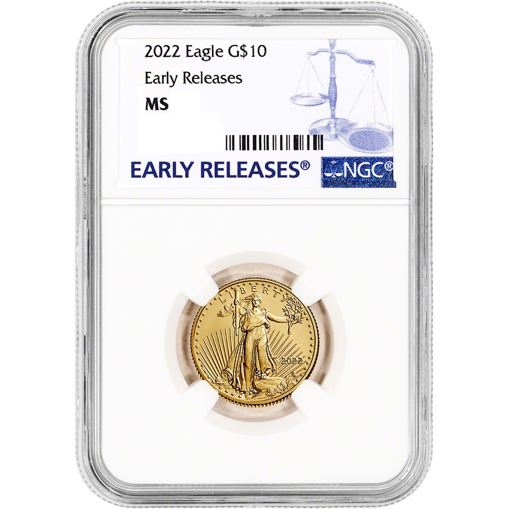 صورة10 dollars USA Gold Eagle 2022 gold 1/4 oz MS69 – السوقcoinbay.ae